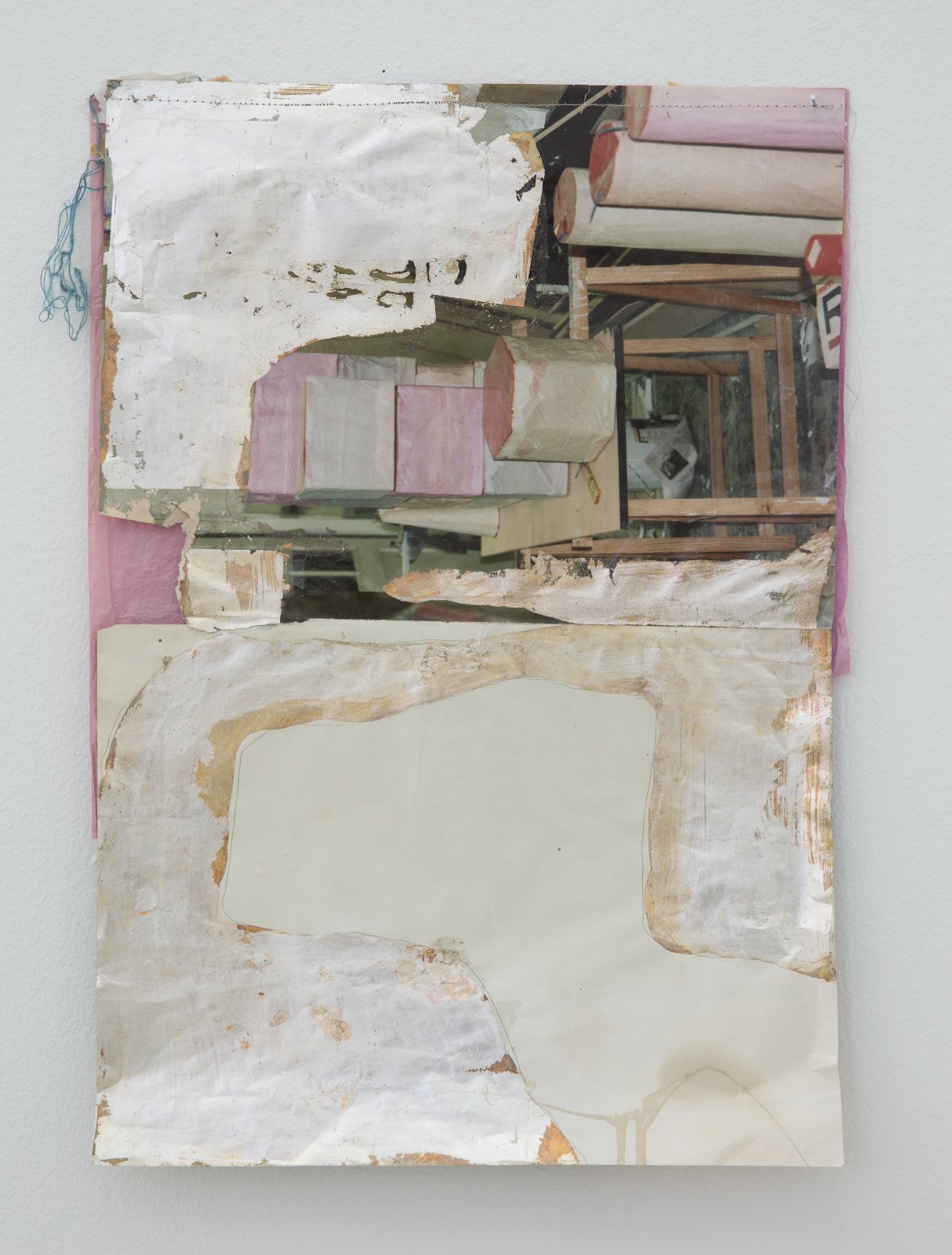 Bonfire burns, 2014, offset print, silver, sewing and tissuepaper, 54 x 40,5 cm