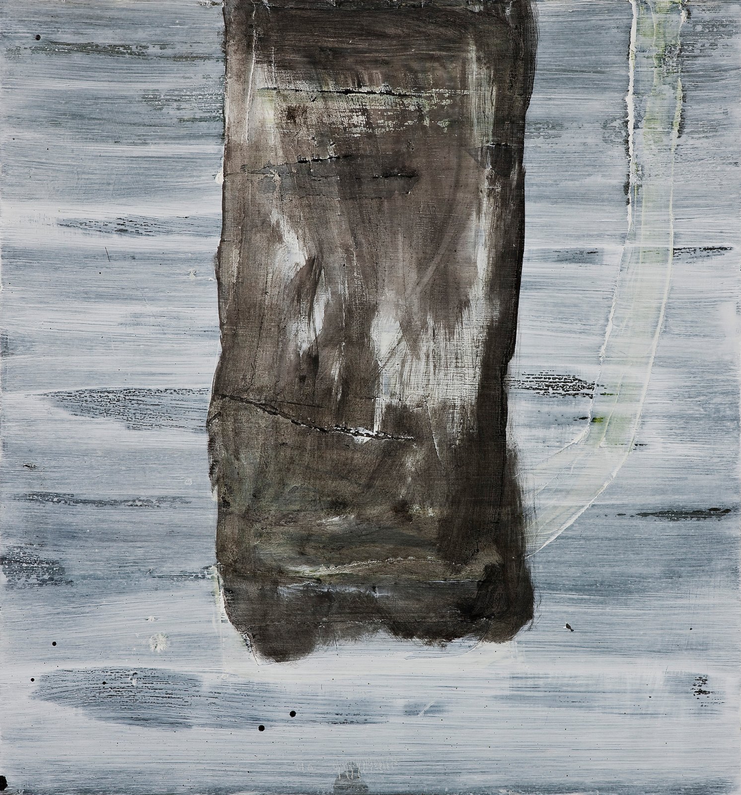 Trädstam IV, 2008, Oil and acrylic on aluminum, 59 x 55 cm