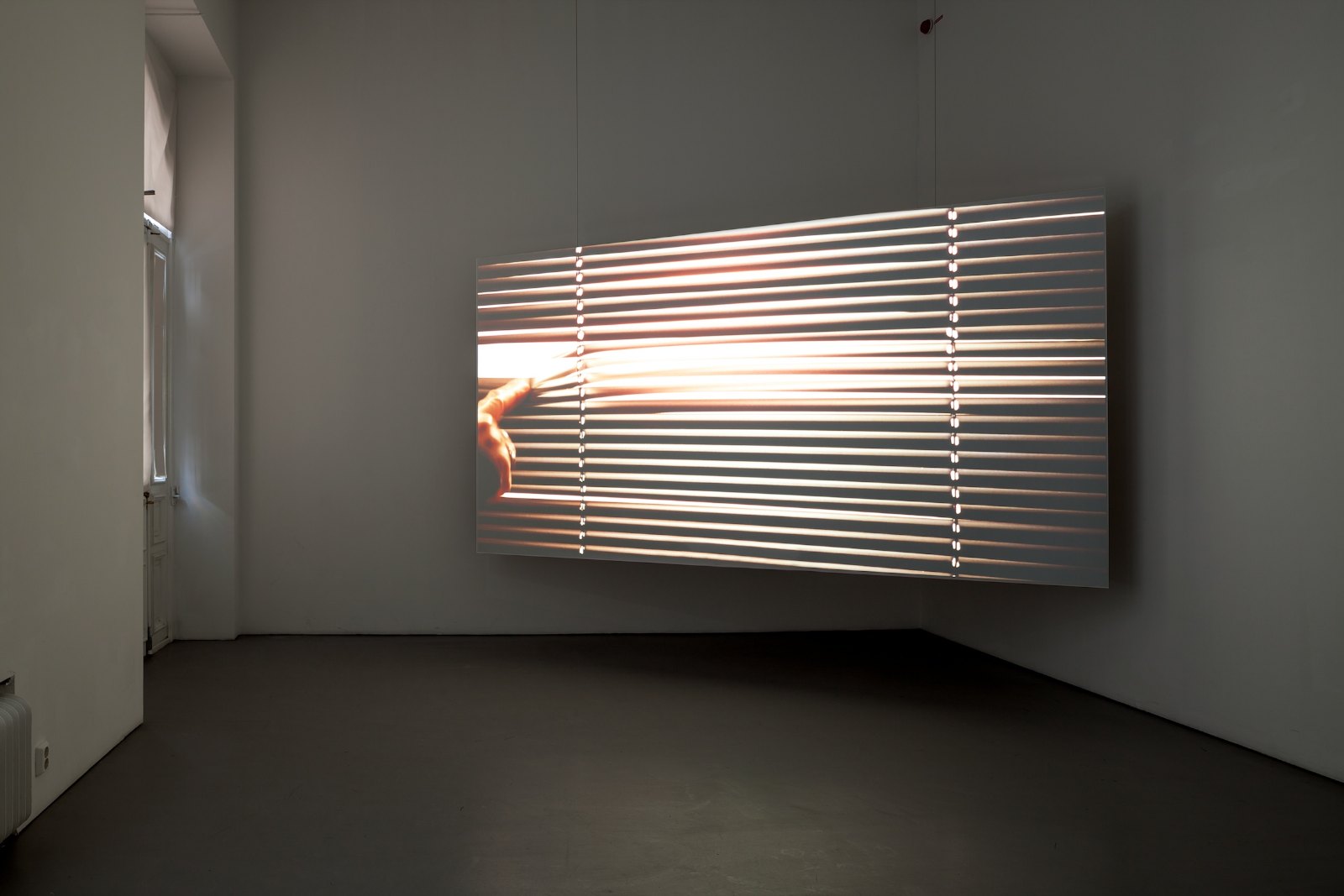 Light, 2012, 35mm film loop, 1'30'', digitally projected. Installation view Marijke van Warmerdam, Open, Galleri Riis, Stockholm, 2013