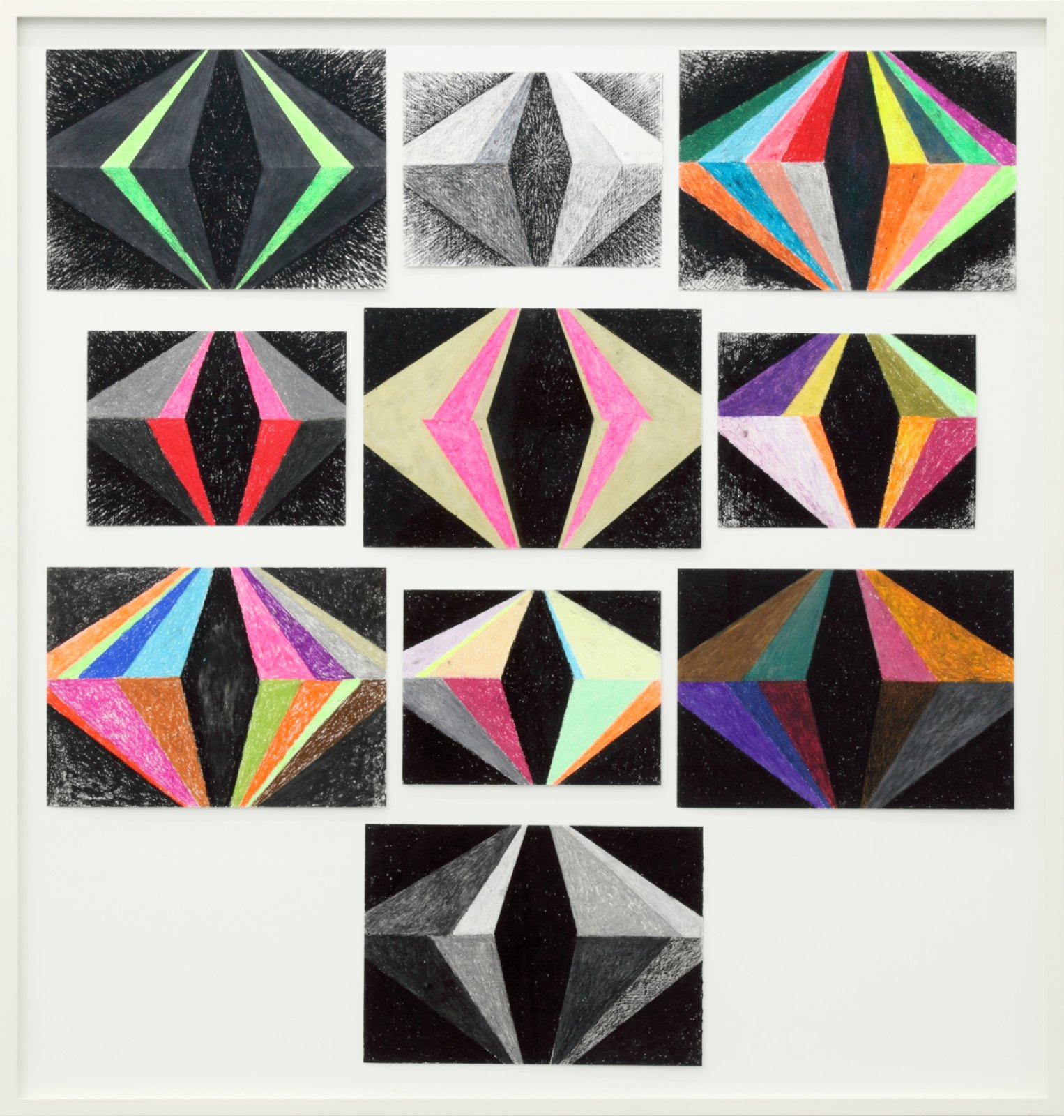 Lars Monrad Vaage, They told the Future Backwards, 2004, Oil pastel on paper, framed, 134 x 126 cm