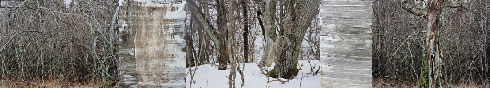 Promenad, 2008, c-print, oil and acrylic on aluminum, 59 x 327 cm (5 parts)
