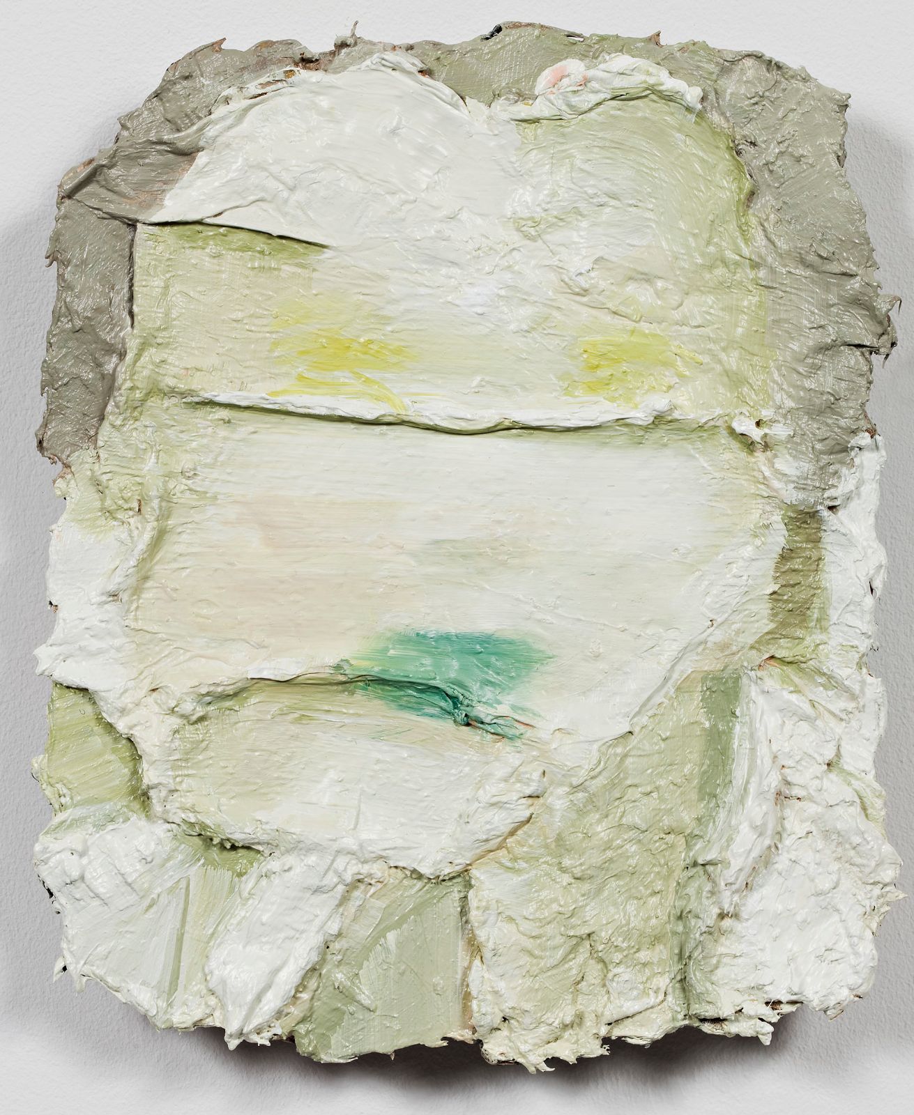 Studie til et ideelt hode (Hvitt/grønt), 2009, oil on canvas over panel, 30.5 x 25.5 cm