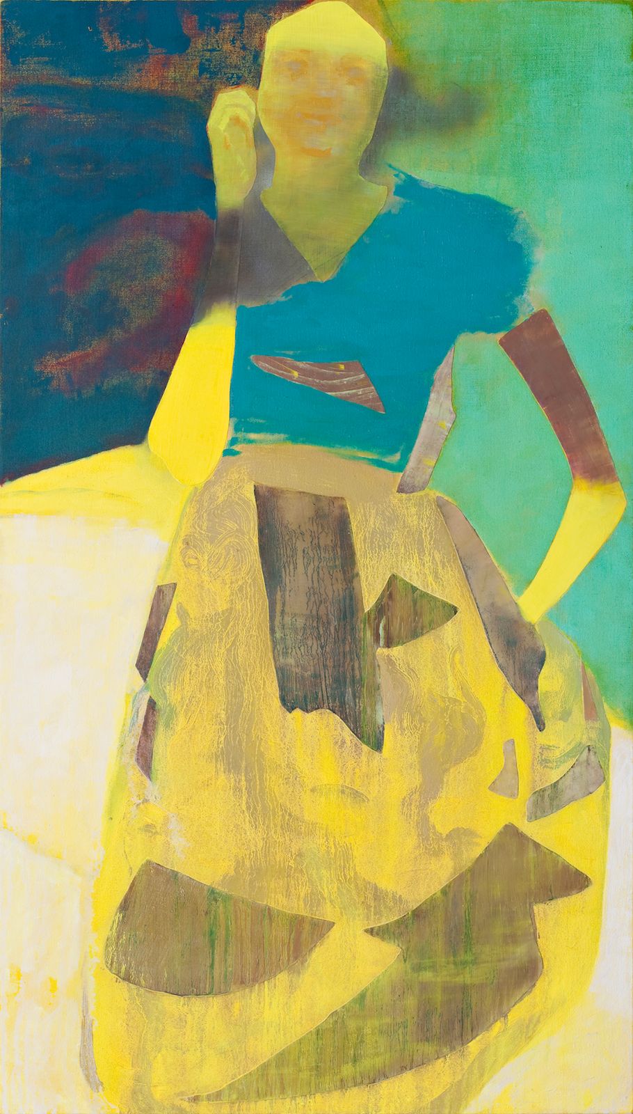 Til filmen (To the Movies), 2009, Oil and acrylic on canvas on panel, 41 x 39 cm