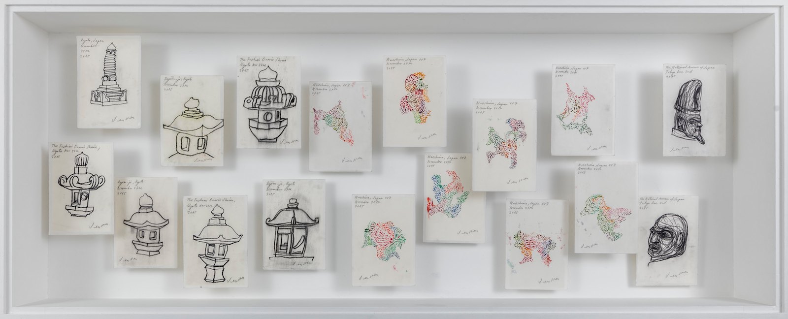 From the series Journal, 2016, mixed media, waxed paper, each 23 x 17,5 cm