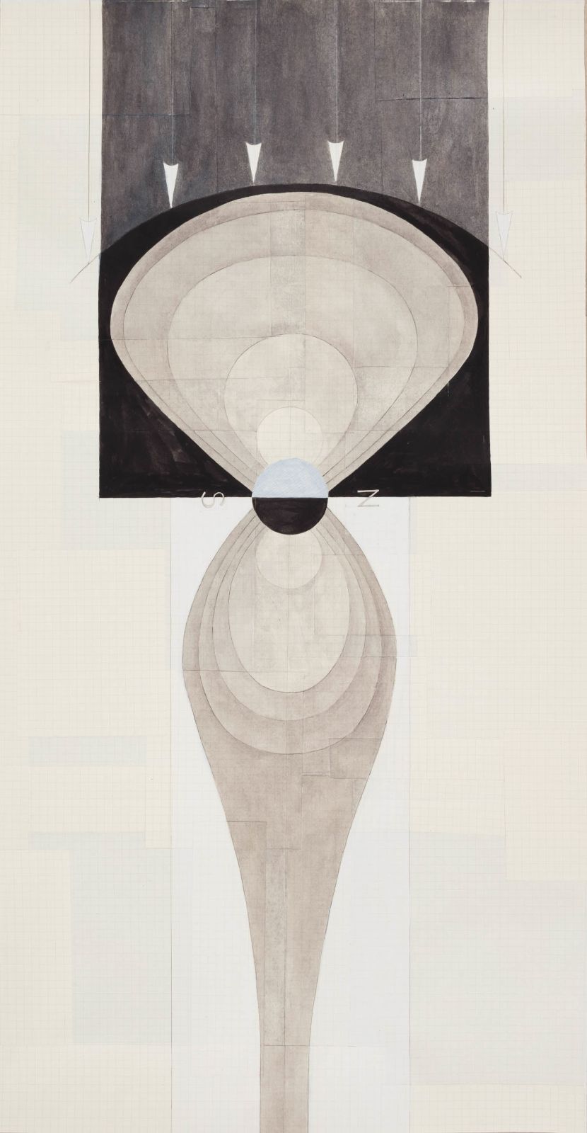 The Magnetic Shield, 2016, watercolour and acrylic on paper, 37 x 70,5 cm