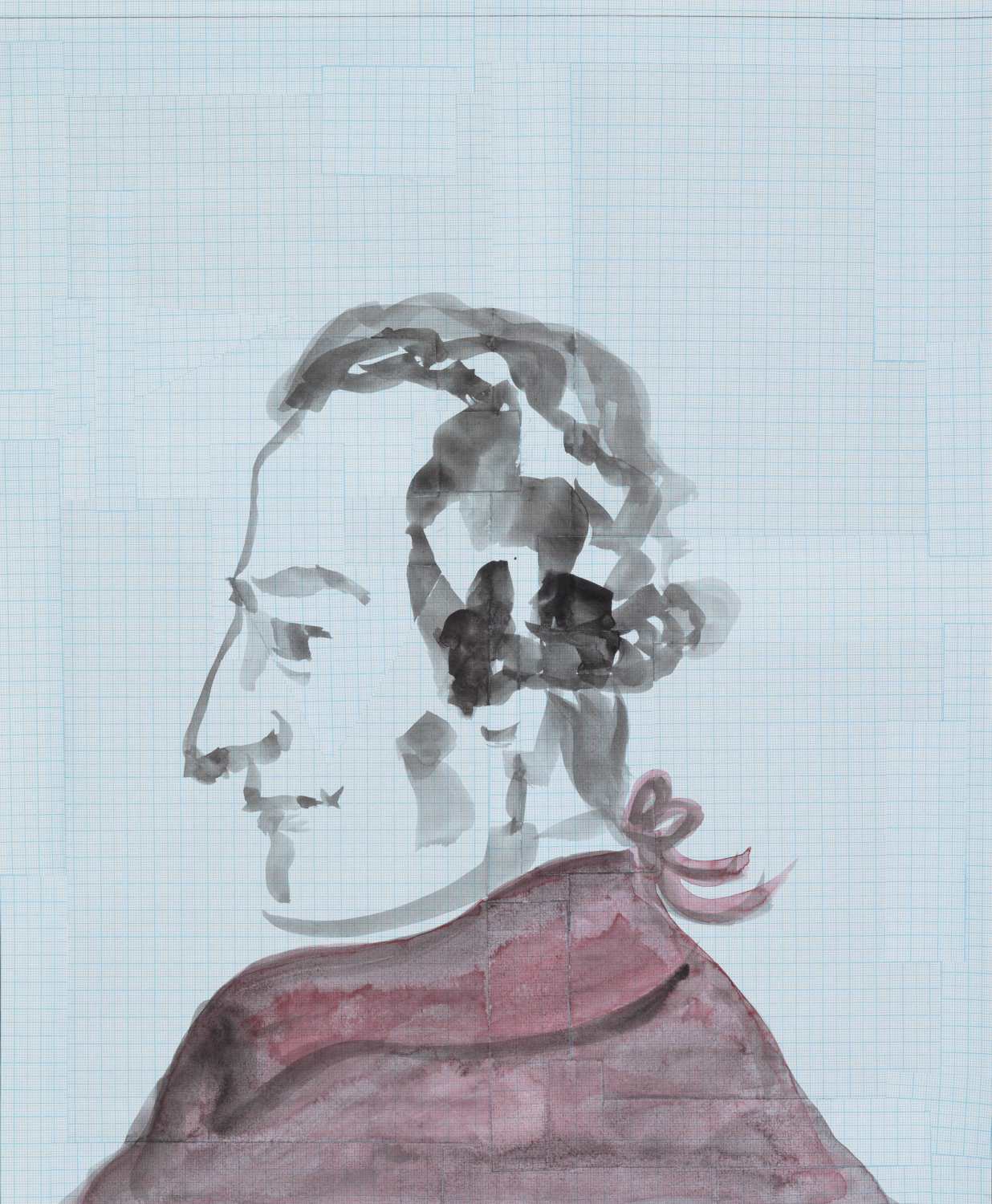 LaPlace, 2016, watercolour and ink on paper, 45 x 37 cm