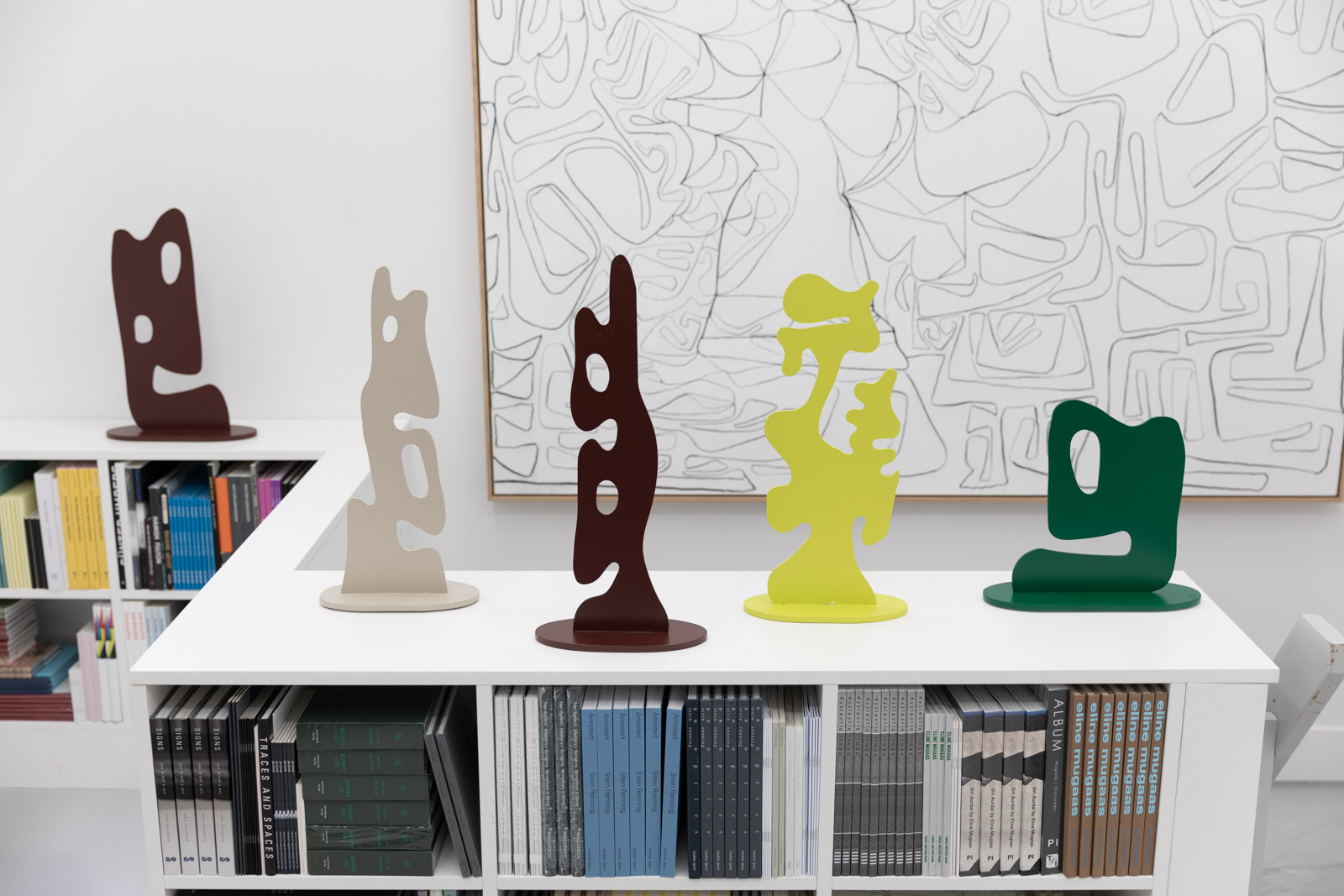 The Small Ezra Sculptures No. 01-08, 2019. Laser cut and welded aluminium, lacquer Height 33,5 – 58,5 cm, Edition of 6 + 1 AP