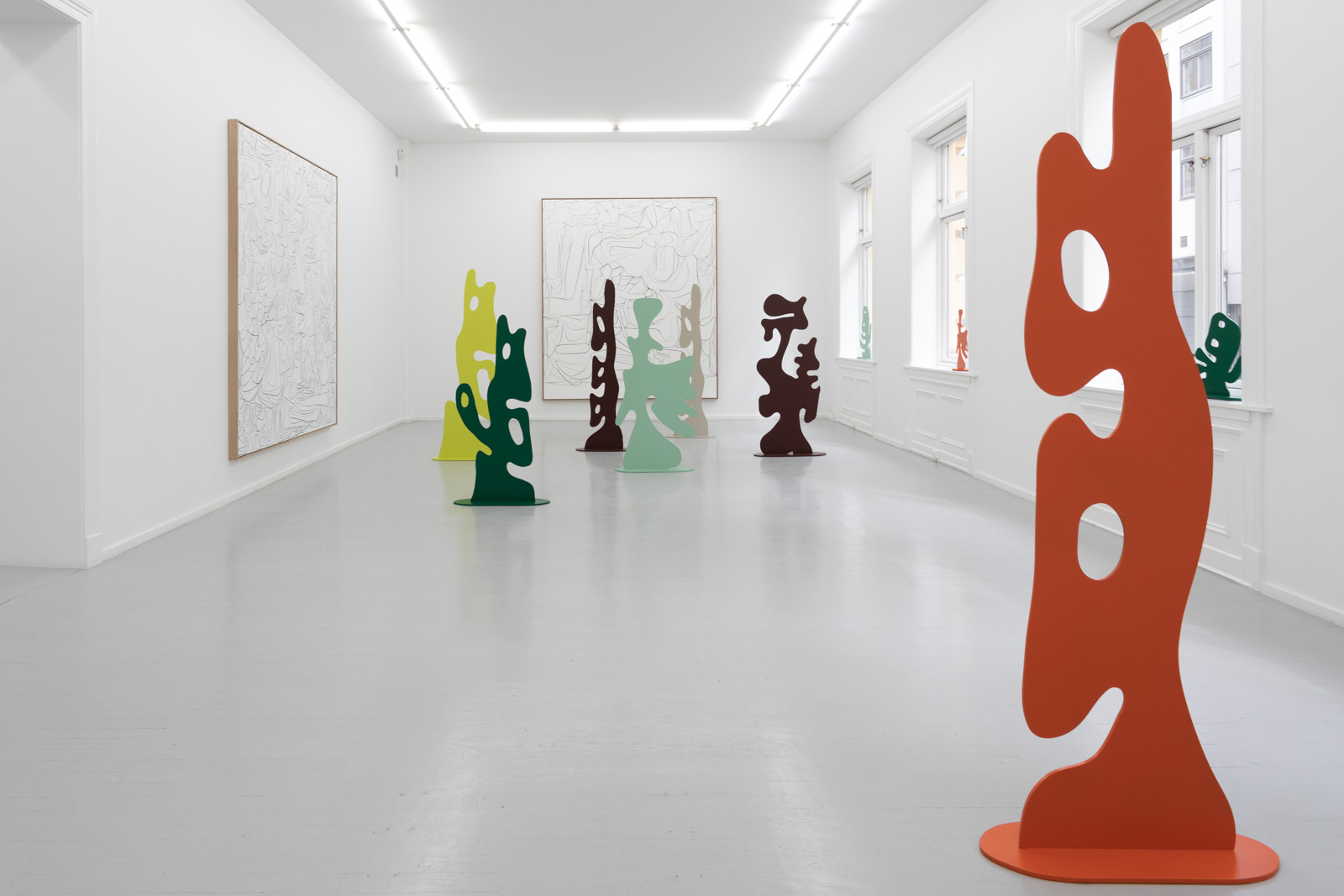 The Ezra Sculptures No. 01-06, 2019. Laser cut and welded aluminium, lacquer Height 123 – 177 cm, Edition of 3 + 1 AP